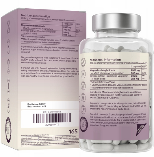 AAVALABS Magnesium Bisglycinate, Chelated Magnesium Bisglycinate, 300 mg Elemental Magnesium, 180 Vegetarian Capsules