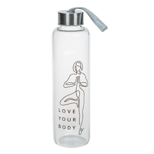 Recipient din sticla "Love Your Body" Shaker de sticla - 500 ml