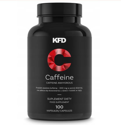 KFD Caffeine 200 mg, 100 capsules - energy, focus, and daily performance