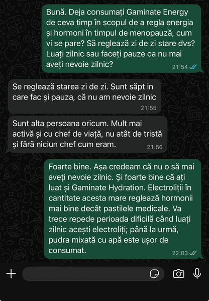 GAMINATE HYDRATION toți 6 electroliți + 13 vitaminele, izotonic de hidratare cu minerale  în concentrații ridicate