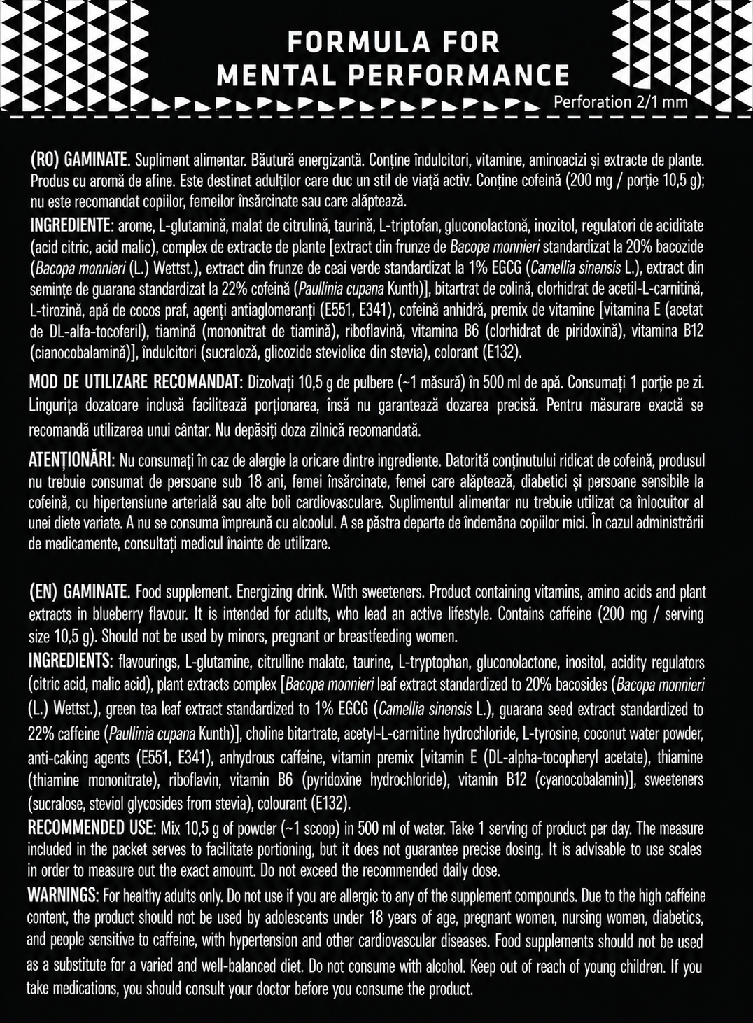 Gaminate Energy – Supliment Energizant pentru creier | Concentrare și energie mentala si fizica| 0% zahăr |