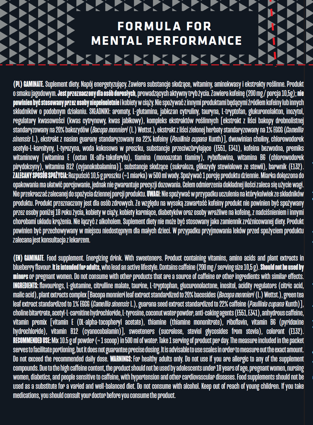 Gaminate Energy – Supliment Energizant pentru creier | Concentrare și energie mentala si fizica| 0% zahăr |