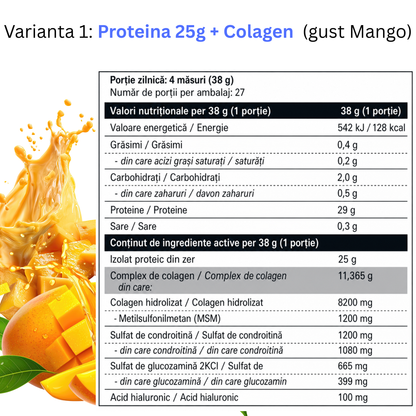 GAMINATE WHEY ISOLATE 2:1 / 3:1 , PROTEINA DIN ZER PUR cu colagen/L-carnitina